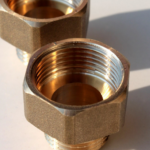 Two hex bolts seen from above